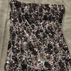 Express sequin strapless top. Gorgeous sparkle!